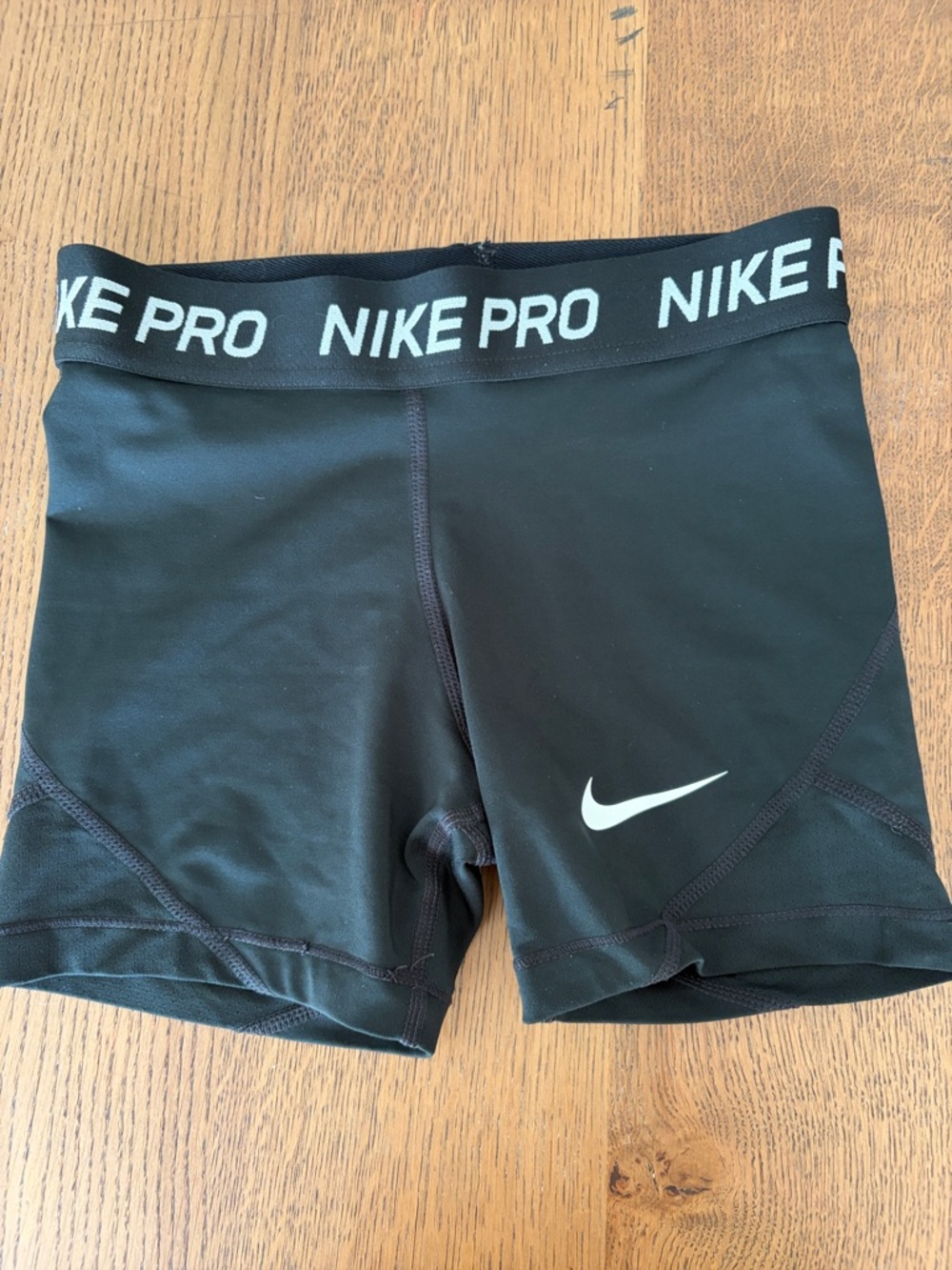 Nike Black Compression Training Shorts with White Swoosh. Size small